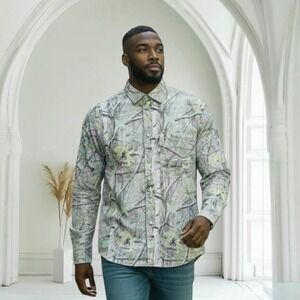 SAINTS STUDIO Men's Textured Natural Lightweight Shacket Size M Snap Button NWT